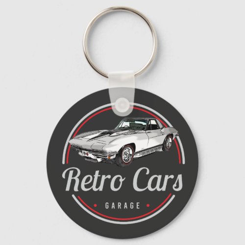 1967 Chevy Corvette Retro Car Garage Keychain