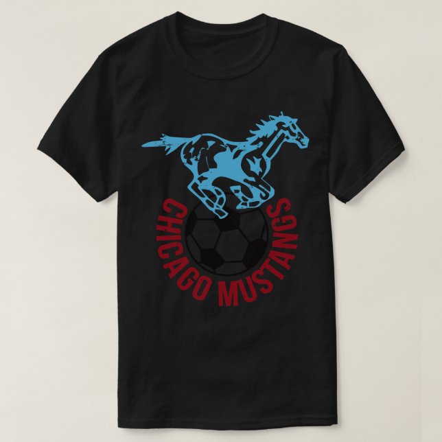 1967 Chicago Mustangs Vintage Soccer T-Shirt (Design Front)