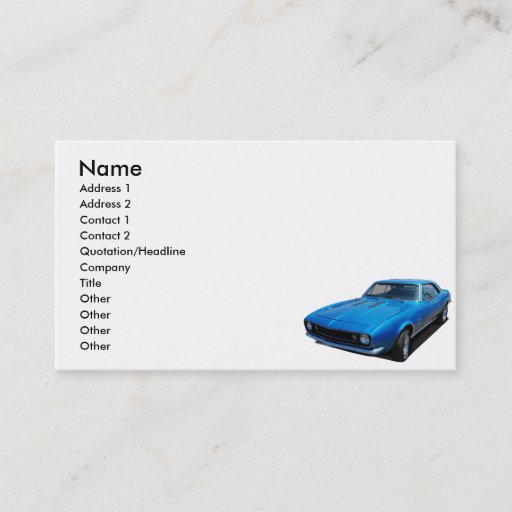 Customizable 1967 classic car business cards