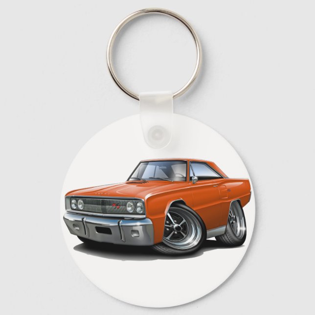1967 Coronet RT Orange Car Keychain (Front)
