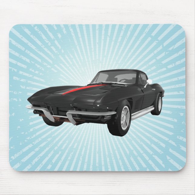 1967 Corvette Sports Car: Black Finish: Mousepad (Front)