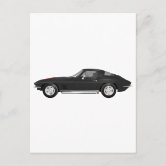 1967 Corvette Sports Car: Black Finish: Postcard