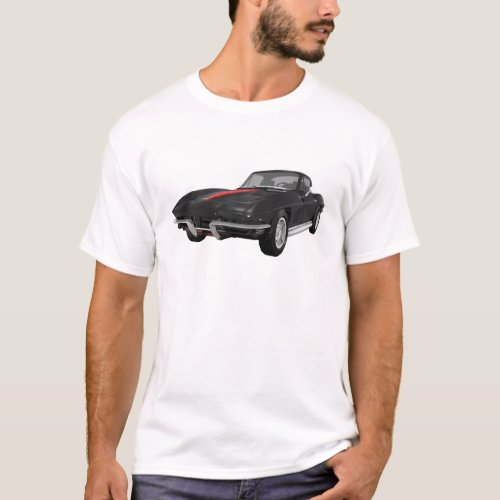 1967 Corvette Sports Car Black Finish T_Shirt