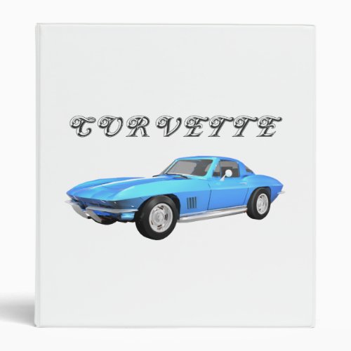 1967 Corvette Sports Car Blue Finish Binder