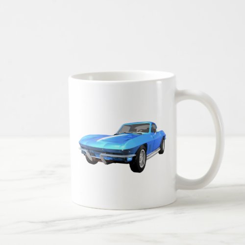 1967 Corvette Sports Car Blue Finish Coffee Mug