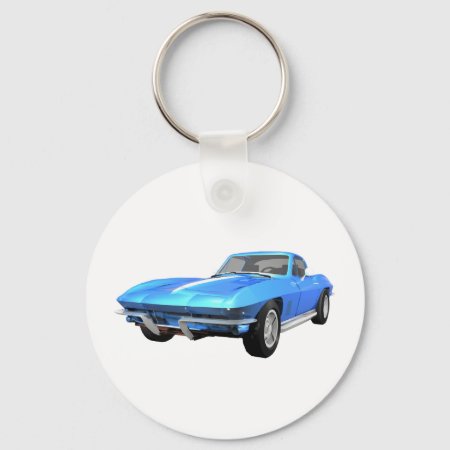 1967 Corvette Sports Car: Blue Finish: Keychain