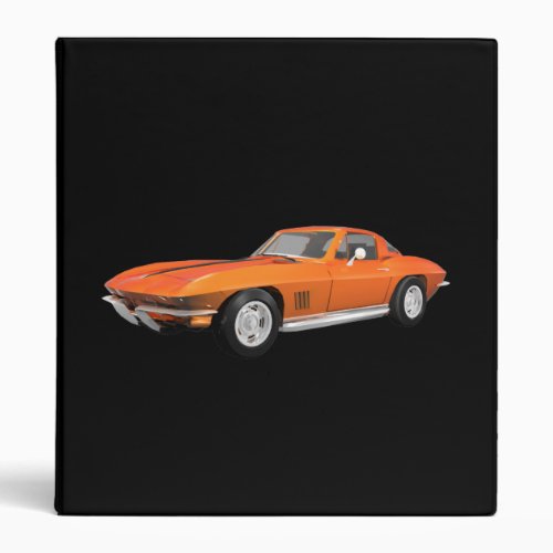 1967 Corvette Sports Car Orange Finish Binder