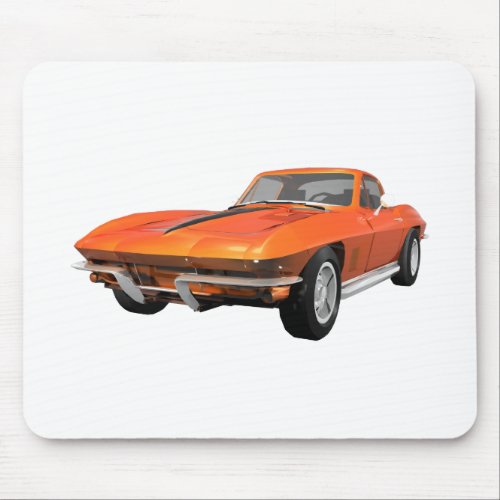 1967 Corvette Sports Car Orange Finish Mouse Pad