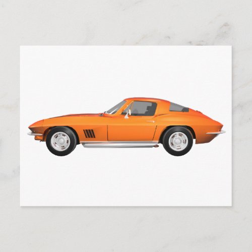 1967 Corvette Sports Car Orange Finish Postcard