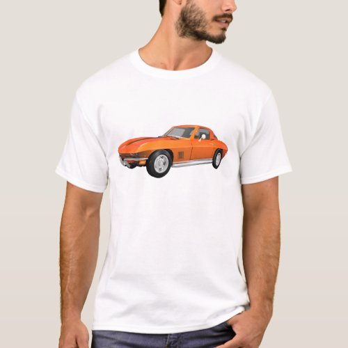 1967 Corvette Sports Car Orange Finish T_Shirt