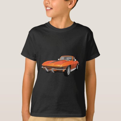 1967 Corvette Sports Car Orange Finish T_Shirt