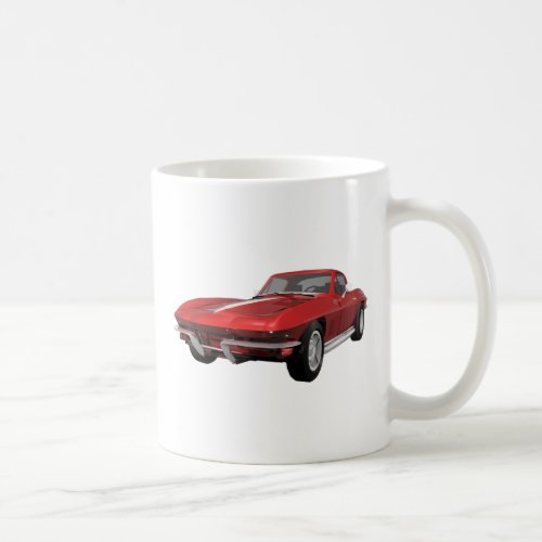 1967 Corvette Sports Car Red Finish Coffee Mug