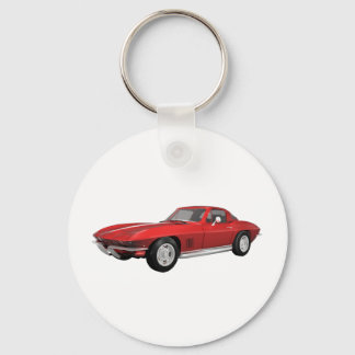 1967 Corvette: Sports Car: Red Finish: Keychain