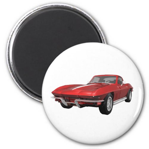 1967 Corvette Sports Car Red Finish Magnet
