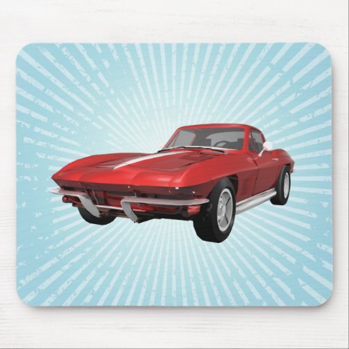 1967 Corvette Sports Car Red Finish Mousepad