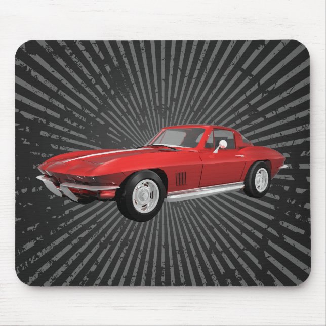 1967 Corvette: Sports Car: Red Finish: Mousepad (Front)