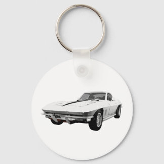 1967 Corvette Sports Car: White Finish: Keychain