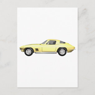 1967 Corvette Sports Car: Yellow Finish Postcard
