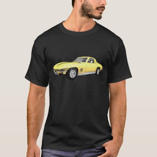 1967 Corvette Sports Car Yellow Finish T_Shirt