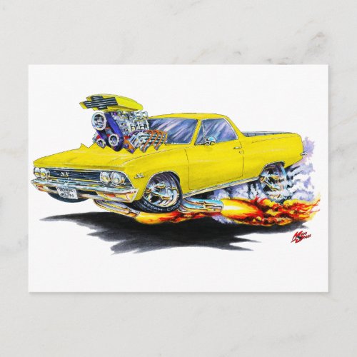 1967 El Camino Yellow Truck Postcard