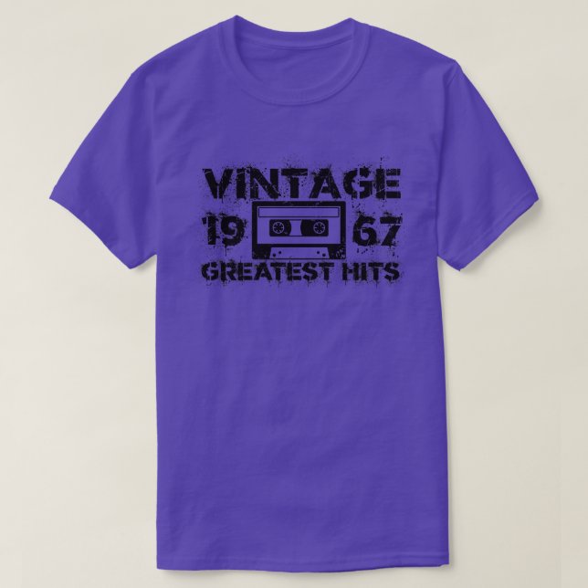 1967 Greatest Hits Vintage Black T-Shirt (Design Front)