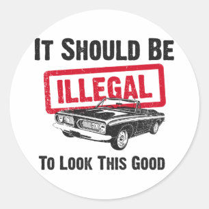 1967 Plymouth Barracuda Classic Round Sticker