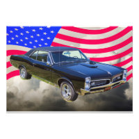 1967 Pontiac GTO and American Flag