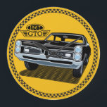 1967 Pontiac GTO Black BACKGROUND COLOR EDITABLE. Large Clock<br><div class="desc">Pop Art style 1967 Pontiac GTO. One of the greatest muscle cars of all time. BACKGROUND COLOR EDITABLE.</div>