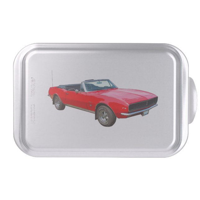 1967 Red Convertible Camaro Muscle Car Cake Pan (Front)