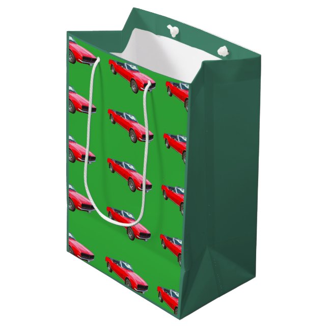 1967 Red Convertible Camaro Muscle Car Medium Gift Bag (Front Angled)