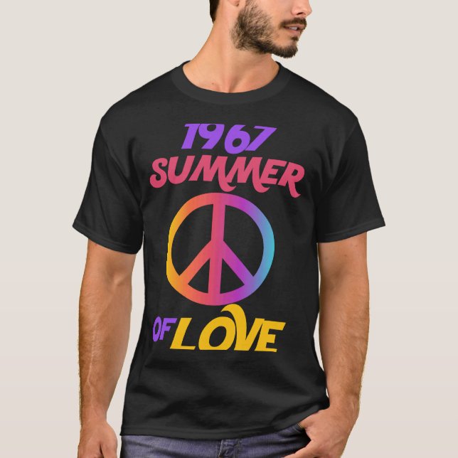1967 Summer Of Love Colourful Valentine's Day Cele T-Shirt (Front)
