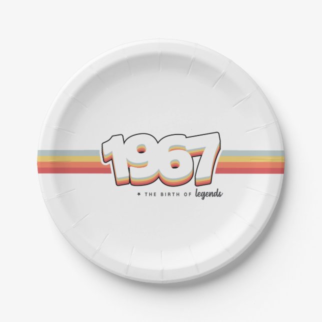 1967 The birth of legends Paper Plates (Front)