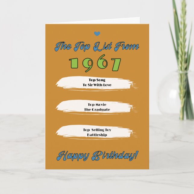 1967 Top List Birthday Card (Front)