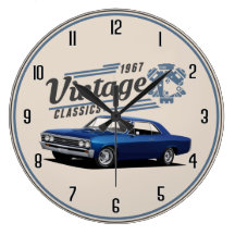 Wall Clock Garage Vintage Design  car wash Acryl Acrylglass 