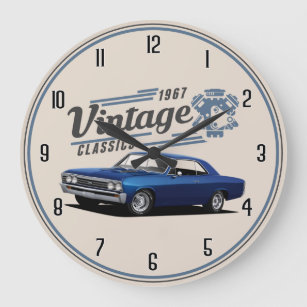 1967 Vintage Chevelle Classic Car Large Clock
