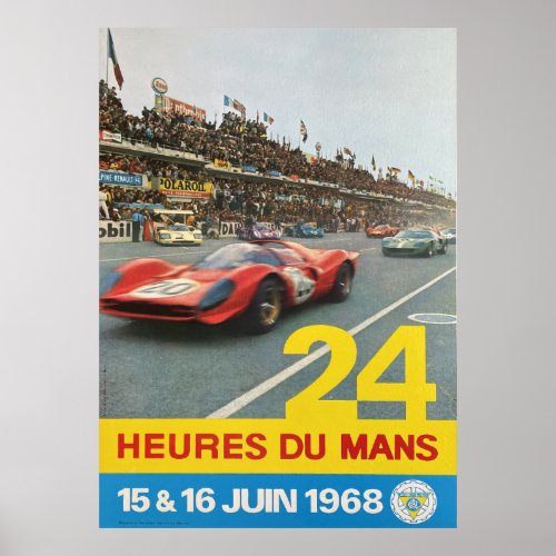 1968 24 HEURES DU MANS POSTER