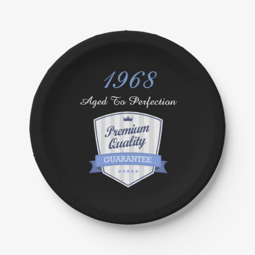 1968 50th Year Born Award Gift Him or Her Custom Paper Plates