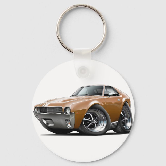 1968-69 AMX Brown-White Car Keychain (Front)