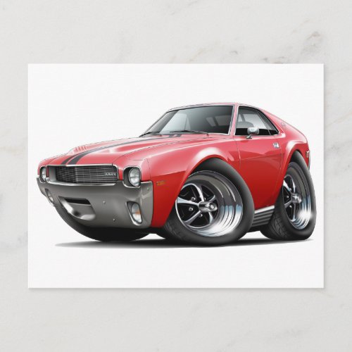 1968-69 AMX Red-Black Car Postcard