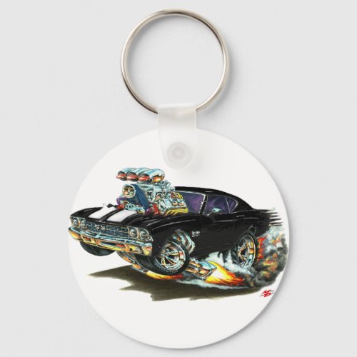 1968_69 Chevelle Black_White Car Keychain