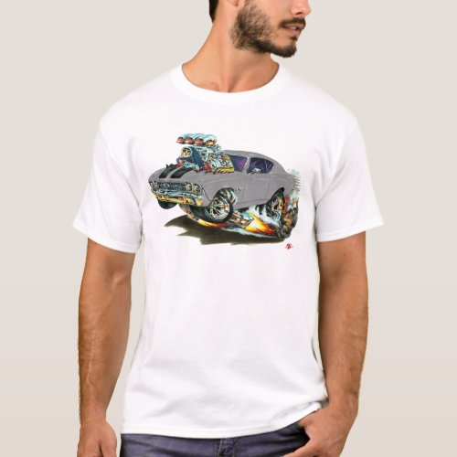 1968_69 Chevelle Grey_Black Car T_Shirt