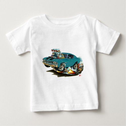 1968_69 Chevelle Teal_Black Car Baby T_Shirt