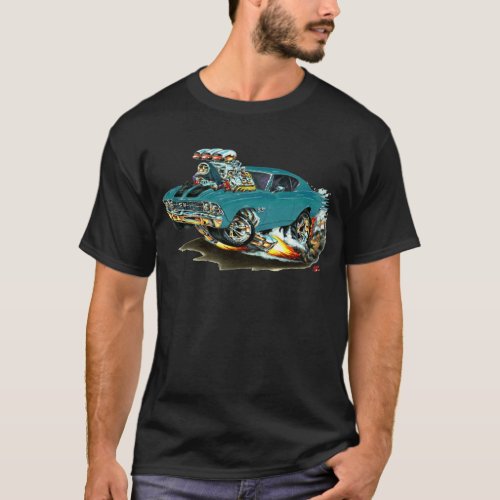 1968_69 Chevelle Teal_Black Car T_Shirt