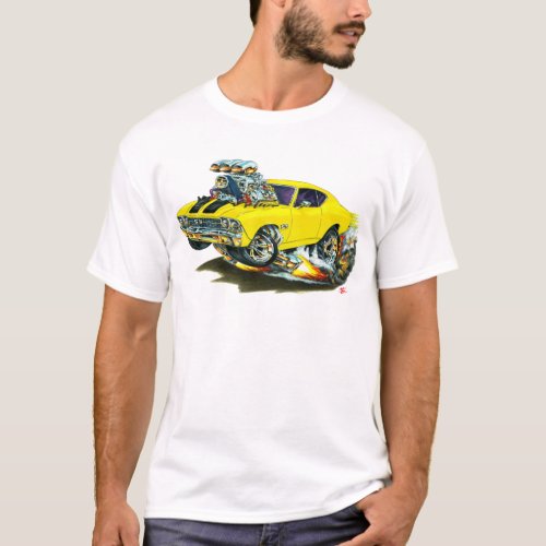 1968_69 Chevelle Yellow_Black Car T_Shirt