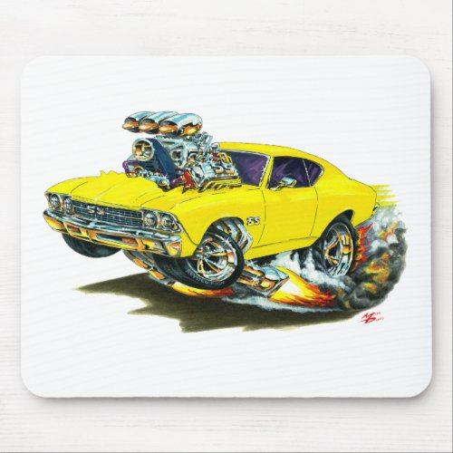 1968_69 Chevelle Yellow Car Mouse Pad