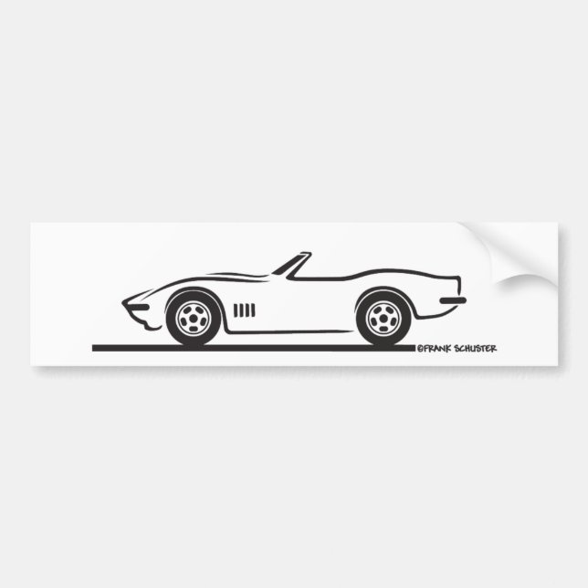 1968-69 Corvette Convertible Bumper Sticker (Front)
