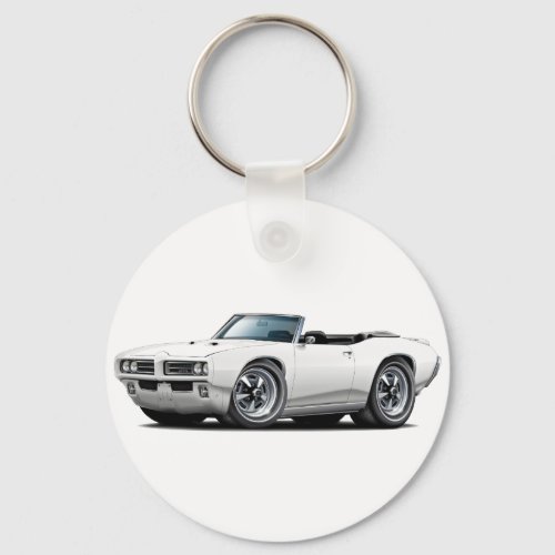 1968-69 GTO White Convertible Keychain