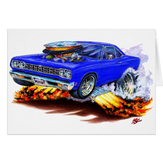 1968-69 Roadrunner Blue Car Cards (Front Horizontal)