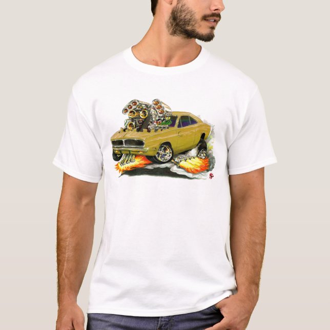 1968-70 Charger Gold Car T-Shirt (Front)