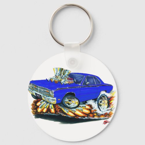 1968-71 Dodge Dart Blue Car Keychain